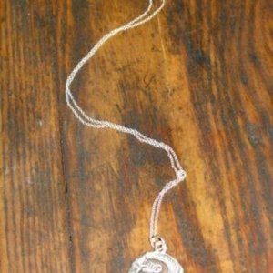 Sterling Silver Greek Warrior Coin Charm Necklace